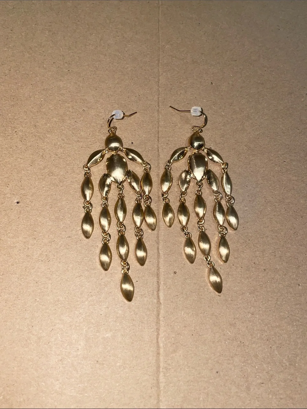 Free People Gold-Tone Chandelier Leaf Statement Earrings